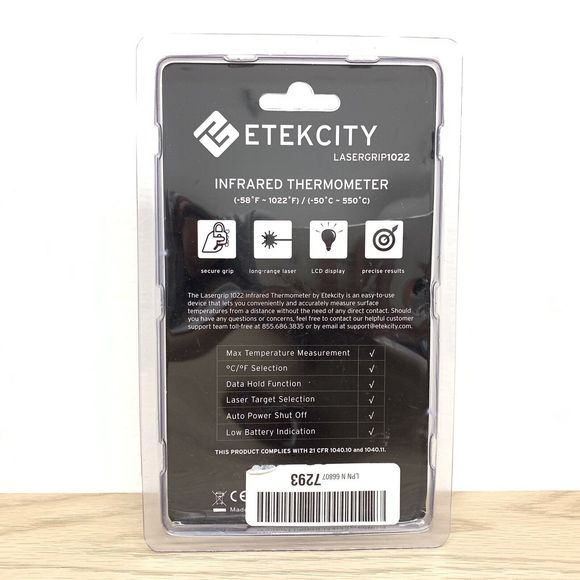 Etekcity 1022 Digital Laser Infrared Thermometer Temperature Gun Non-contact NEW - Picture 2 of 4
